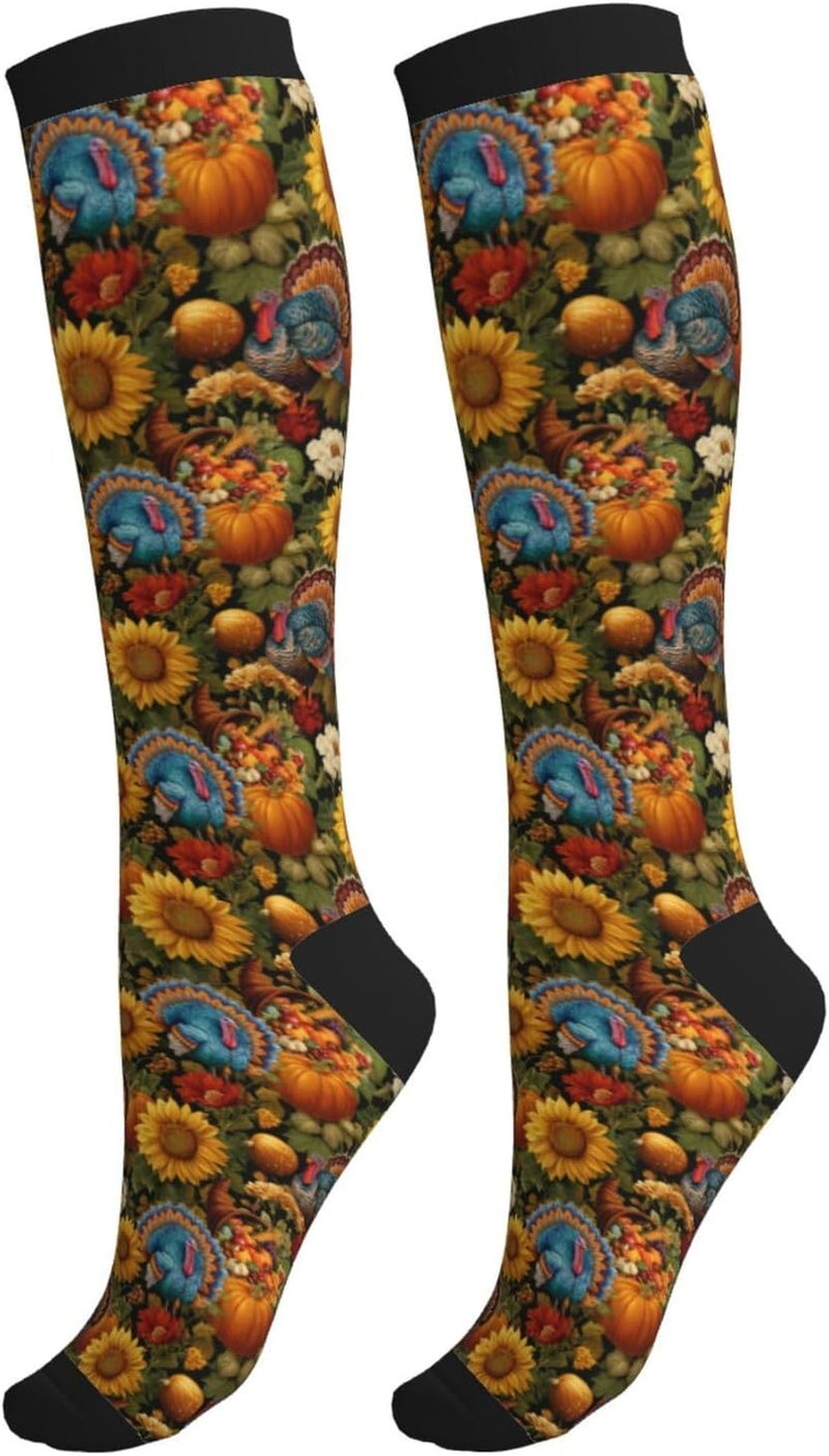 thmnj Compression Socks Knee High Support Socks for Women Men Circulation Stockings for Athletic Running Cycling Flying - Image 1
